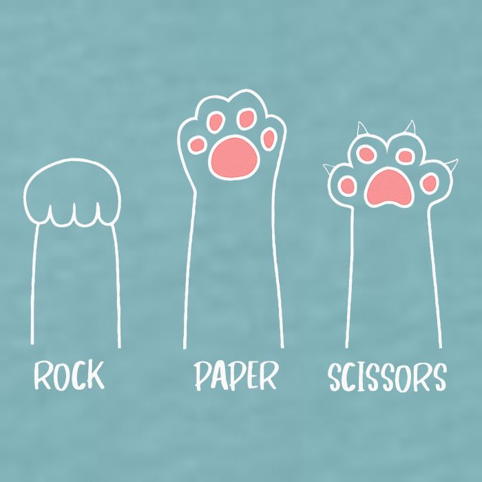 Rock Paper Scissors Hand Game Cute Paw Funny Cat Sueded Cloud Jersey T-Shirt