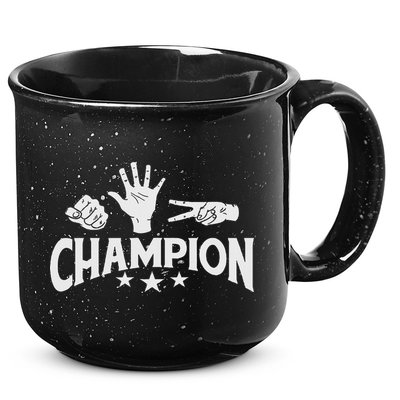 Rock Paper Scissors Champion Master Supreme Joke Novelty 15oz Campfire Ceramic Mug