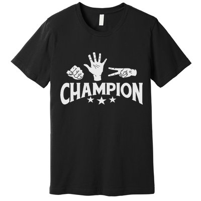 Rock Paper Scissors Champion Master Supreme Joke Novelty Premium T-Shirt