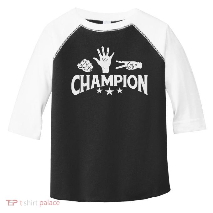 Rock Paper Scissors Champion Master Supreme Joke Novelty Toddler Fine Jersey T-Shirt