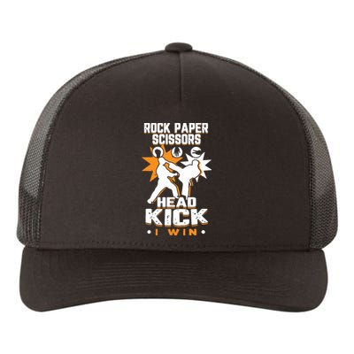 Rock Paper Scissors Headkick Win Funny Taekwondo Karate Gift Yupoong Adult 5-Panel Trucker Hat