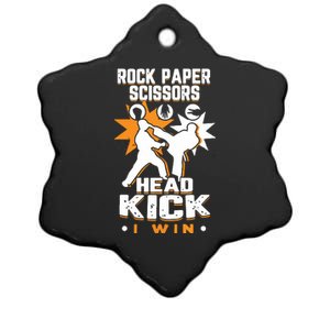 Rock Paper Scissors Headkick Win Funny Taekwondo Karate Gift Ceramic Star Ornament