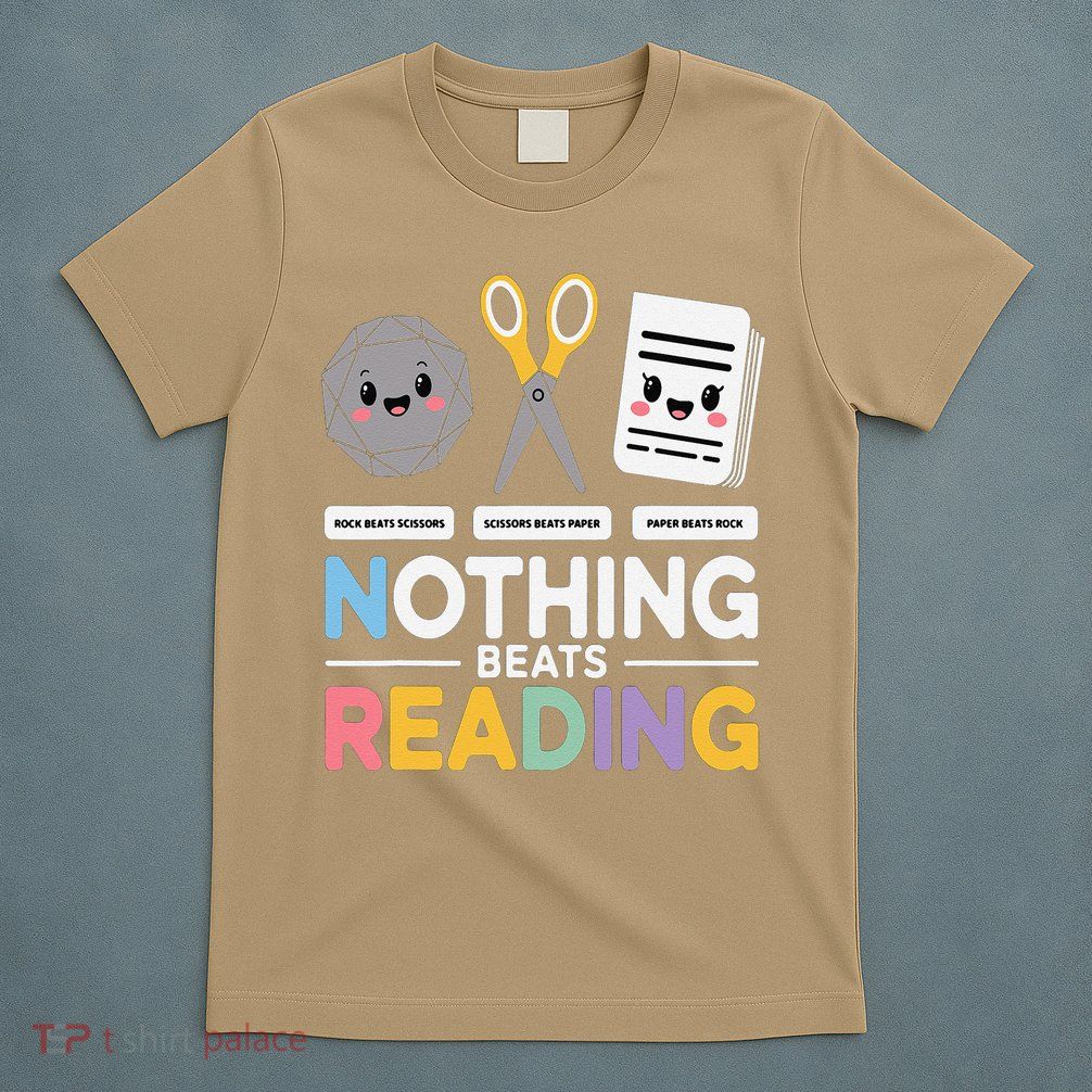 Rock Paper Scissors Nothing Beats Reading Funny Costume T-Shirt