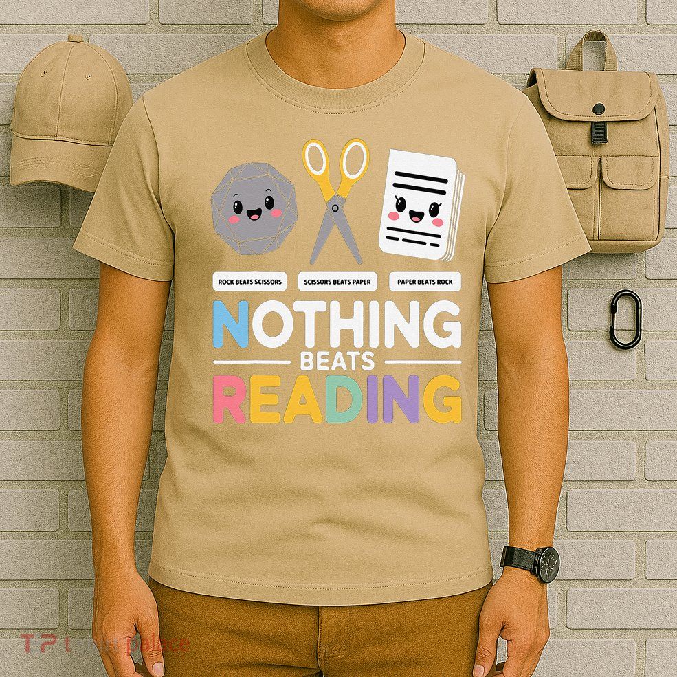 Rock Paper Scissors Nothing Beats Reading Funny Costume T-Shirt
