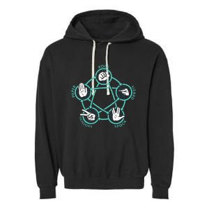 Rock Paper Scissors Lizard Spock Garment-Dyed Fleece Hoodie