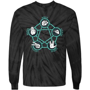 Rock Paper Scissors Lizard Spock Tie-Dye Long Sleeve Shirt