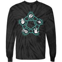 Rock Paper Scissors Lizard Spock Tie-Dye Long Sleeve Shirt