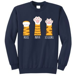 Rock Paper Scissors Hand Game Funny Cute Paw Cat Lovers Sweatshirt