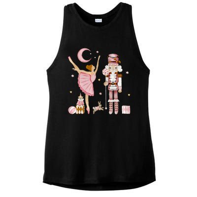 Retro Pink Sugar Plum Fairy Nutcracker Christmas Cute Xmas Ladies PosiCharge Tri-Blend Wicking Tank