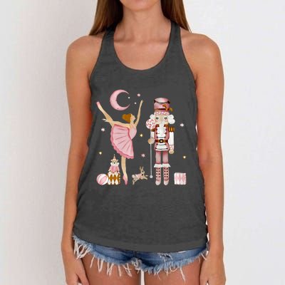 Retro Pink Sugar Plum Fairy Nutcracker Christmas Cute Xmas Women's Knotted Racerback Tank