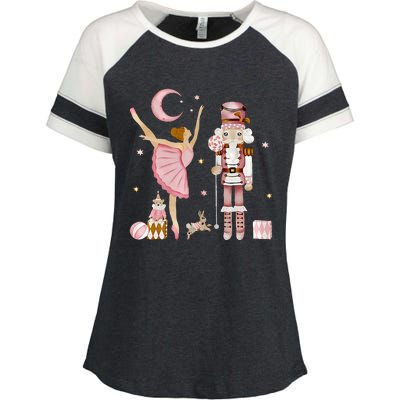 Retro Pink Sugar Plum Fairy Nutcracker Christmas Cute Xmas Enza Ladies Jersey Colorblock Tee