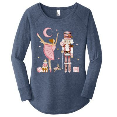 Retro Pink Sugar Plum Fairy Nutcracker Christmas Cute Xmas Women's Perfect Tri Tunic Long Sleeve Shirt