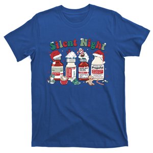 Retro Propofol Silent Night Icu Nurses Funny Merry Christmas Gift T-Shirt