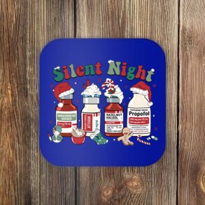 Retro Propofol Silent Night Icu Nurses Funny Merry Christmas Gift Coaster