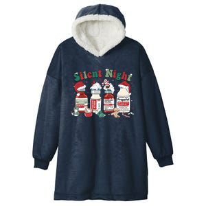 Retro Propofol Silent Night Icu Nurses Funny Merry Christmas Gift Hooded Wearable Blanket