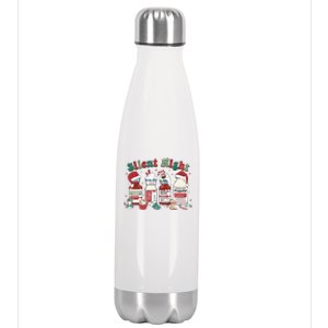 Retro Propofol Silent Night Icu Nurses Funny Merry Christmas Gift Stainless Steel Insulated Water Bottle