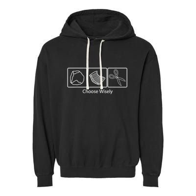 Rock Paper Scissors Choose Wisely Garment-Dyed Fleece Hoodie