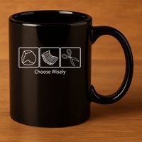 Rock Paper Scissors Choose Wisely 11oz C Handle Ceramic Mug