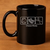 Rock Paper Scissors Choose Wisely 11oz C Handle Ceramic Mug
