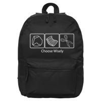 Rock Paper Scissors Choose Wisely 16 in Basic Backpack