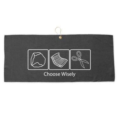 Rock Paper Scissors Choose Wisely Large Microfiber Waffle Golf Towel