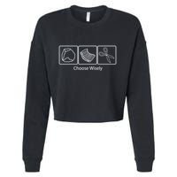 Rock Paper Scissors Choose Wisely Cropped Pullover Crew