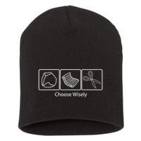 Rock Paper Scissors Choose Wisely Short Acrylic Beanie
