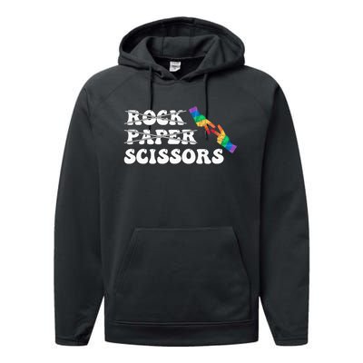 Rock Paper Scissors LGBT Awareness For Lesbian Women Performance Fleece Hoodie