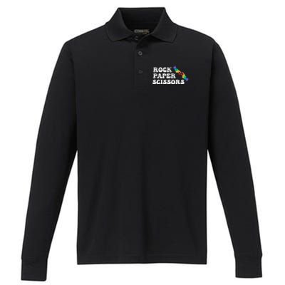 Rock Paper Scissors LGBT Awareness For Lesbian Women Performance Long Sleeve Polo