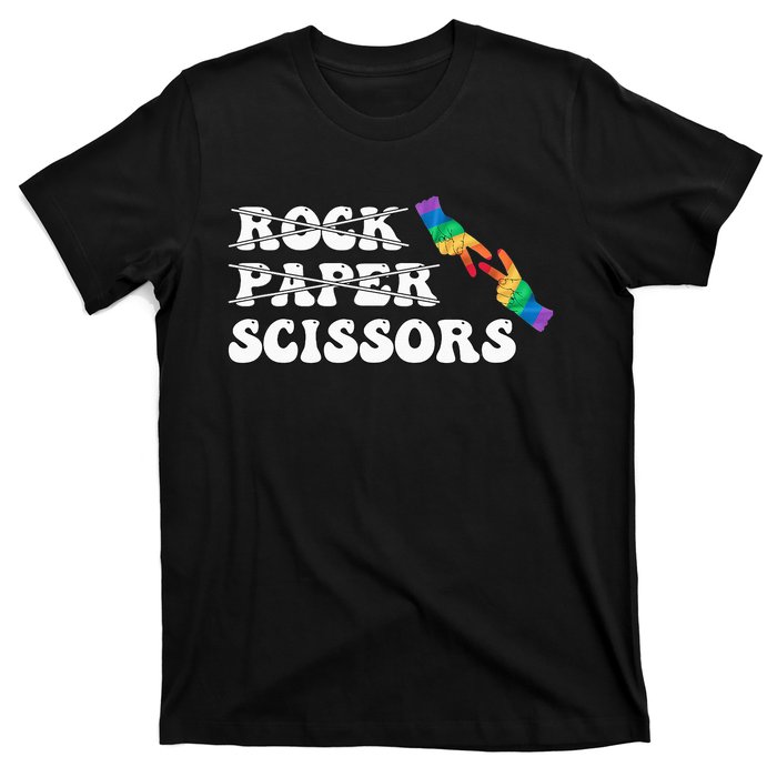 Rock Paper Scissors LGBT Awareness For Lesbian Women T-Shirt