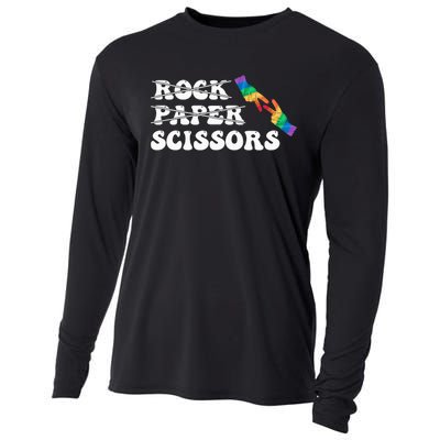 Rock Paper Scissors LGBT Awareness For Lesbian Women Cooling Performance Long Sleeve Crew