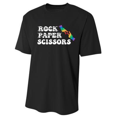 Rock Paper Scissors LGBT Awareness For Lesbian Women Performance Sprint T-Shirt