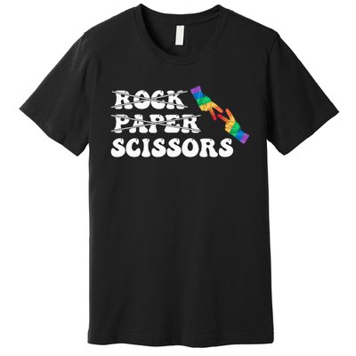 Rock Paper Scissors LGBT Awareness For Lesbian Women Premium T-Shirt