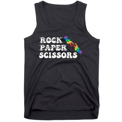 Rock Paper Scissors LGBT Awareness For Lesbian Women Tank Top