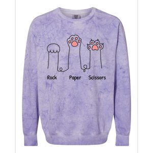 Rock Paper Scissors Game Cute Cat Paw Funny Cat Lover Colorblast Crewneck Sweatshirt