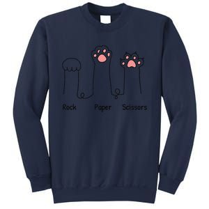 Rock Paper Scissors Game Cute Cat Paw Funny Cat Lover Sweatshirt