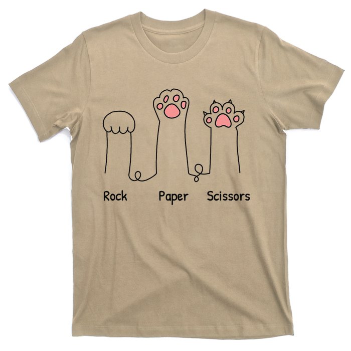 Rock Paper Scissors Game Cute Cat Paw Funny Cat Lover T-Shirt