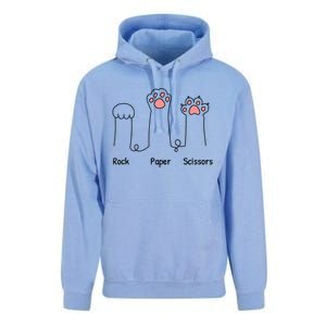 Rock Paper Scissors Game Cute Cat Paw Funny Cat Lover Unisex Surf Hoodie