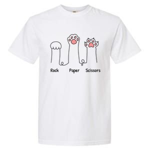 Rock Paper Scissors Game Cute Cat Paw Funny Cat Lover Garment-Dyed Heavyweight T-Shirt