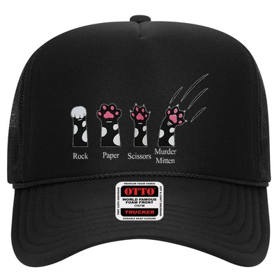 Rock Paper Scissors Murder Mittens Cute Cats Funny Saying Trucker Hat
