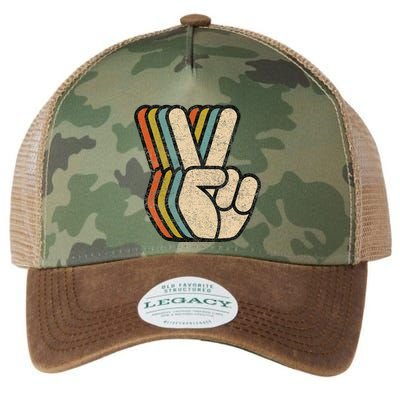 Retro Peace Sign V Fingers Vintage 60s 70s 80s Cool Legacy Tie Dye Trucker Hat