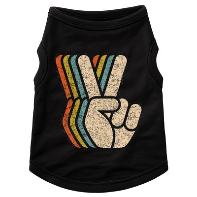Retro Peace Sign V Fingers Vintage 60s 70s 80s Cool Doggie Tank