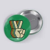 Retro Peace Sign V Fingers Vintage 60s 70s 80s Cool Button