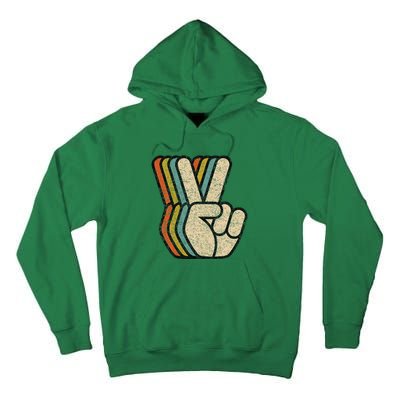 Retro Peace Sign V Fingers Vintage 60s 70s 80s Cool Tall Hoodie