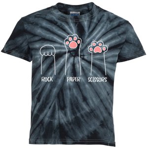 Rock Paper Scissors Hand Game Cute Paw Funny Cat Introvert Cat Animal Rescue Pet Kids Tie-Dye T-Shirt