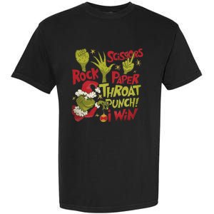 Rock Paper Scissors Throat Punch I Win Funny Christmas Garment-Dyed Heavyweight T-Shirt