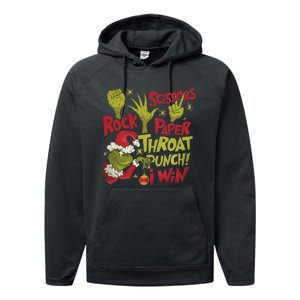 Rock Paper Scissors Throat Punch I Win Funny Christmas Performance Fleece Hoodie