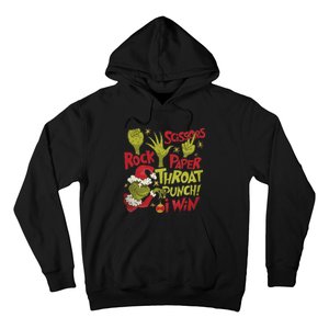 Rock Paper Scissors Throat Punch I Win Funny Christmas Hoodie