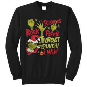 Rock Paper Scissors Throat Punch I Win Funny Christmas Sweatshirt