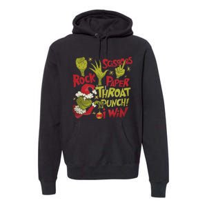 Rock Paper Scissors Throat Punch I Win Funny Christmas Premium Hoodie